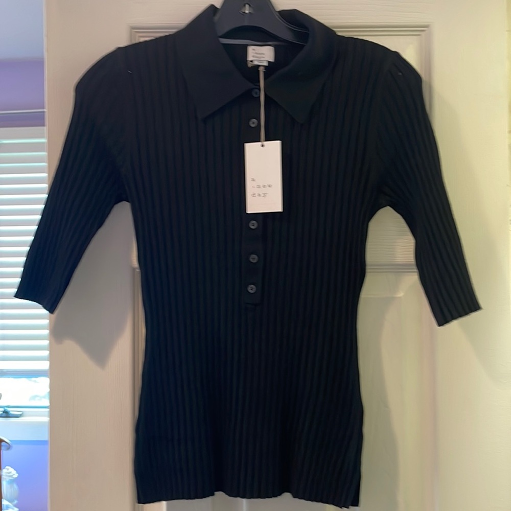 A New Day Ribbed Polo Sweater